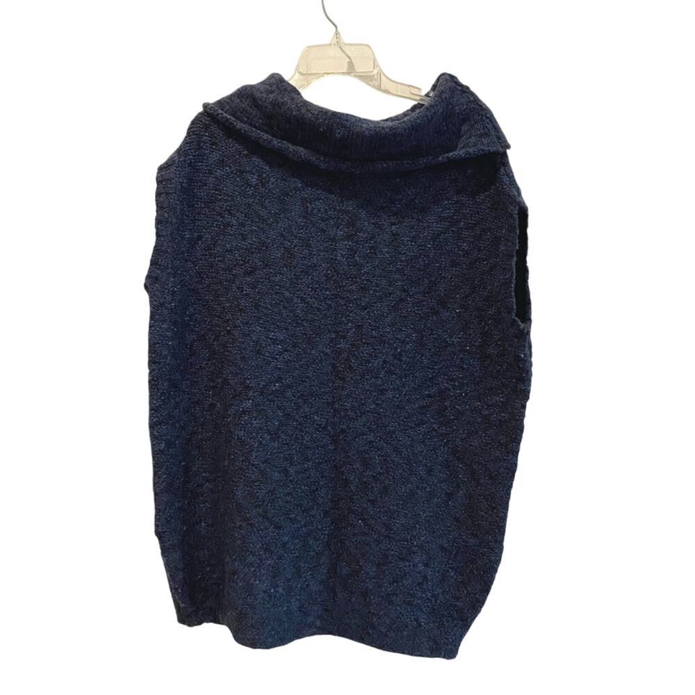 James Perse Soft Chunky Knit Sweater Turtleneck Oversized Blue Size 3 Large